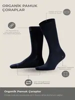 Erkek Dört Mevsim Organik Dörtlü Soket Çorap Mısırlı ESKT000129 Siyah görsel 4