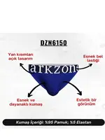 Erkek Saks Mavi Yanları Açık Geniş Lastikli Slip Külot Darkzone DZ-1101-05-S Görsel görsel 7