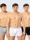 Erkek Uzun Paçali 3lü Boxer Cacharel 1338/Beyaz-Siyah-Gri