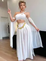 Fantazi Beyaz Özel Tasarım Harem Kostüm Ruselin 2274 Beyaz görsel 4