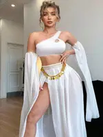 Fantazi Beyaz Özel Tasarım Harem Kostüm Ruselin 2274 Beyaz