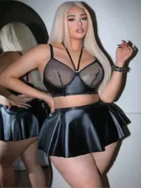 Real Passione Fantezi File Göğüs Detaylı Büyük Beden Lame Gecelik Real Passione 40025