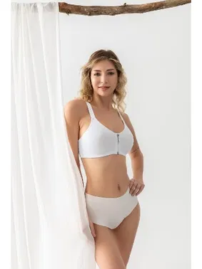 Gallipoli Fermuarli Pamuklu Sporcu Sütyeni Beyaz Gallipoli 1061 - Alternatif Görünüm