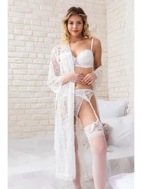 Gallipoli Gelin Set Straplez Sütyen String Ve Jartiyer Takim Ekru Gallipoli 32162 - Alternatif Görünüm