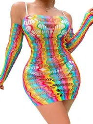 Ruselin Gökkuşağı Elbise Vücut Çorabı Ruselin 142