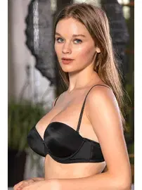 Gallipoli Günlük Kullanima Uygun Destekli Straplez Sütyen Siyah Gallipoli 1460