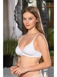 Gallipoli Günlük Kullanima Uygun Pamuklu Üçgen Sütyen Beyaz Gallipoli 1960