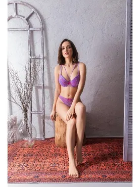 Gallipoli Hafif Destekli, Sütyen Ve String Külot Takim Lila Gallipoli 32092 - Alternatif Görünüm