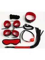 Harness Kelepçeli Fantezi Set 7li Nightlight 8014 Kırmızı farklı açı