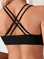 İki Ayarlanabilir Askılı Bikini Üstü (Çıkartılabilir Kaplı) Siyah Angelsin MS43919-Siyah Siyah detay görünüm