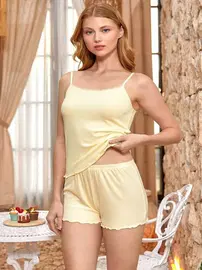 Berrak İp Askılı Şortlu Takım Berrak 7036