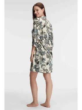 Anıl İp Askılı V Yaka Kadın Viskon Çiçek Desenli Yazlık Mini Dantel Detaylı Gecelik Sabahlık Anıl 5692 - Alternatif Görünüm