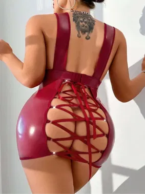 Lily Bianca İp Örgülü Parlak Seksi Fantezi Gecelik Takım Lily Bianca LB-278 - Alternatif Görünüm