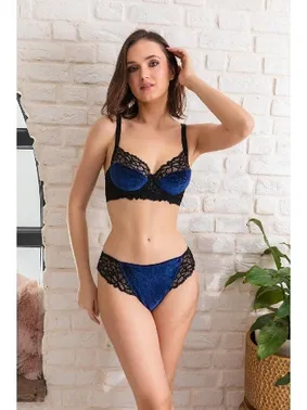 Gallipoli Kadife Sütyen Ve Slip Külot Takim Lacivert Gallipoli 32141 - Alternatif Görünüm