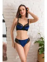 Kadife Sütyen Ve Slip Külot Takim Lacivert Gallipoli 32141 Lacivert detay görünüm