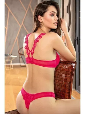 Anıl Kadın Balenli Destekli Dolgulu Sırt Detaylı Dantelli Sütyen ve String Takım Anıl 4637 - Alternatif Görünüm