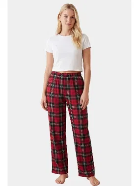 Türen Kadın Dokuma Tek Alt Pantolon Türen 3616/Kırmızı