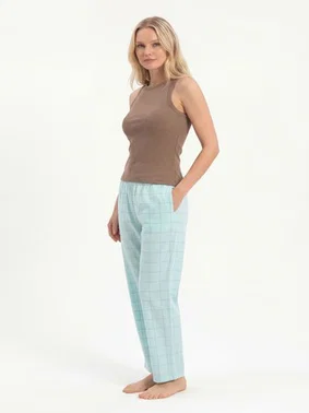 Türen Kadın Dokuma Tek Alt Pantolon Türen 3616/Turkuaz - Alternatif Görünüm