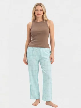 Türen Kadın Dokuma Tek Alt Pantolon Türen 3616/Turkuaz