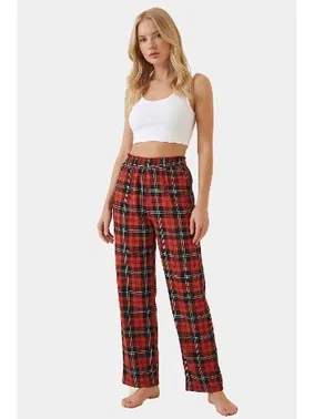 Türen Kadın Dokuma Tek Alt Pantolon Türen 3616/Turuncu 2