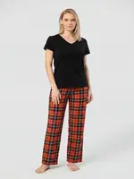 Kadın Ekoseli Pijama Takımı Türen T3618/Turuncu 2 Turuncu 2