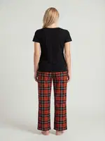 Kadın Ekoseli Pijama Takımı Türen T3618/Turuncu 2 Turuncu 2 farklı açı