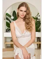 Kadın Gecelik ve String Takım Anıl 11632 Ekru farklı açı