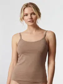 Türen Kadın İp Askılı Likralı Pamuklu Atlet Türen 914/Vizon