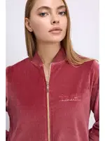 Kadın Kadife Dokulu Fermuarlı Uzun Kollu Elbise Anıl 11561 Gül Kurusu farklı açı