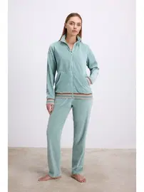 Anıl Kadın Kadife Dokulu Uzun Kollu Sweatshirt ve Pantolon Takımı Anıl 11588