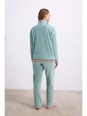 Anıl Kadın Kadife Dokulu Uzun Kollu Sweatshirt ve Pantolon Takımı Anıl 11588 - Alternatif Görünüm