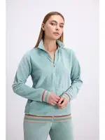 Kadın Kadife Dokulu Uzun Kollu Sweatshirt ve Pantolon Takımı Anıl 11588 Yeşil farklı açı