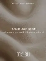 Kadın Kaşmir Ultra Yumuşak Dik Yaka Bluz Mısırlı 11227 Koyu Kahverengi görsel 4