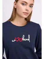 Kadın Uzun Kol Sweatshirt ve Ekose Pantolon Pijama Takımı Rahat ve Şık Ev Giyimi Anıl 11585 Lacivert farklı açı