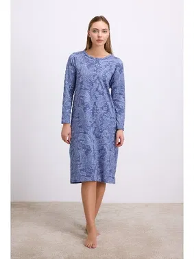 Anıl Kadın Uzun Kollu Desenli Gecelik Anıl 11567