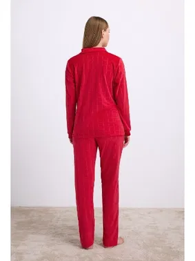 Anıl Kadın Uzun Kollu Fermuarlı Sweatshirt ve Pantolon Takımı – Kadife Görünümlü Yumuşak Kumaş Anıl 11565 - Alternatif Görünüm