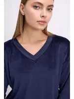 Kadın Uzun Kollu Sweatshirt ve Pantolon Pijama Takımı Konforlu Uyku & Ev Giyimi Anıl 11573 Lacivert görsel 4