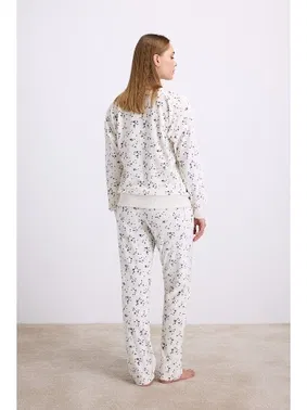 Anıl Kadın Yıldız Desenli Tencel Pamuklu Sweatshirt ve Pantolon Takımı Anıl 11592 - Alternatif Görünüm