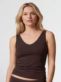 Türen Kahverengi V Yaka Pamuklu Atlet Türen 913/Kahverengi