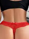 Kırmızı Dantel Tanga Ruselin 8053
