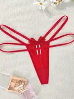 Kırmızı Fiyonk Detaylı Fantezi Tanga Külot Ruselin 8066 Kırmızı görsel 5