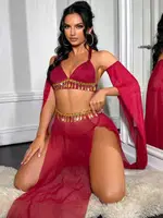 Kırmızı Harem Dansöz Oryantal Kostüm Ruselin 2271 Kırmızı