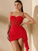 Kırmızı Korse Görünümlü Şık Gece Elbisesi Real Passione E1055 Kırmızı görsel 4