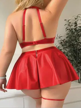 Real Passione Kırmızı Lame Seksi Büyük Beden Gecelik Real Passione 40028 - Alternatif Görünüm