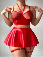 Kırmızı Seksi Lame Kadın Fantezi Elbise Real Passione 21101 Kırmızı detay görünüm