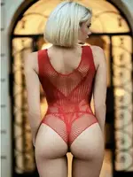 Kırmızı Taşlı Vücut Çorabı Seksi Nightlight 5582 Kırmızı detay görünüm