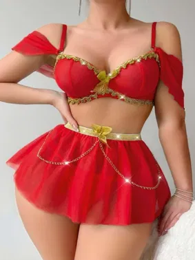 Ruselin Kırmızı Zincir Detaylı Fantezi Kostüm Ruselin 2267 - Alternatif Görünüm