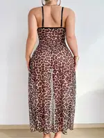 Leopar Desenli Fantazi Gecelik Takım Lily Bianca LB-273 Siyah farklı açı