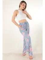 Miorre Çiçek Desenli Kadın Pijama Altı - 001-015120 Mavi