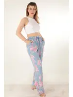 Miorre Çiçek Desenli Kadın Pijama Altı - 001-015120 Mavi detay görünüm